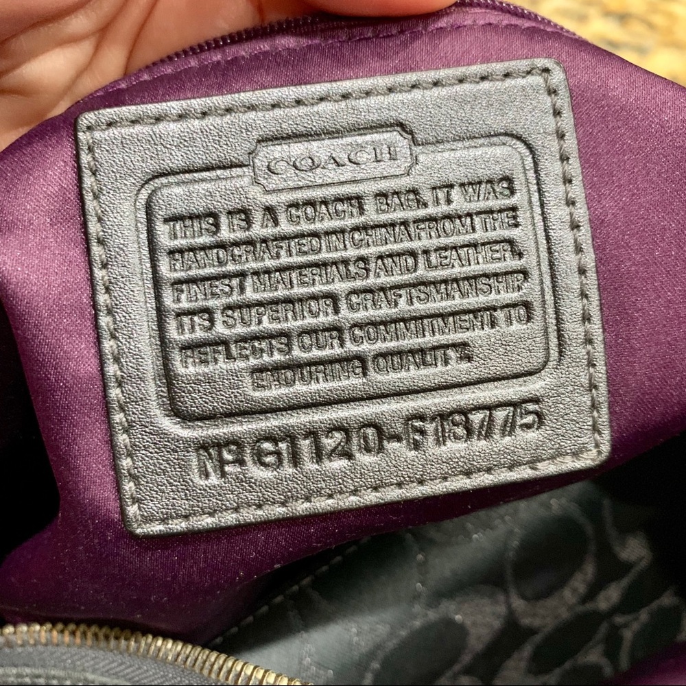 Coach Steel Blue/Grey Fabric/Leather Bag - Picture 5 of 8